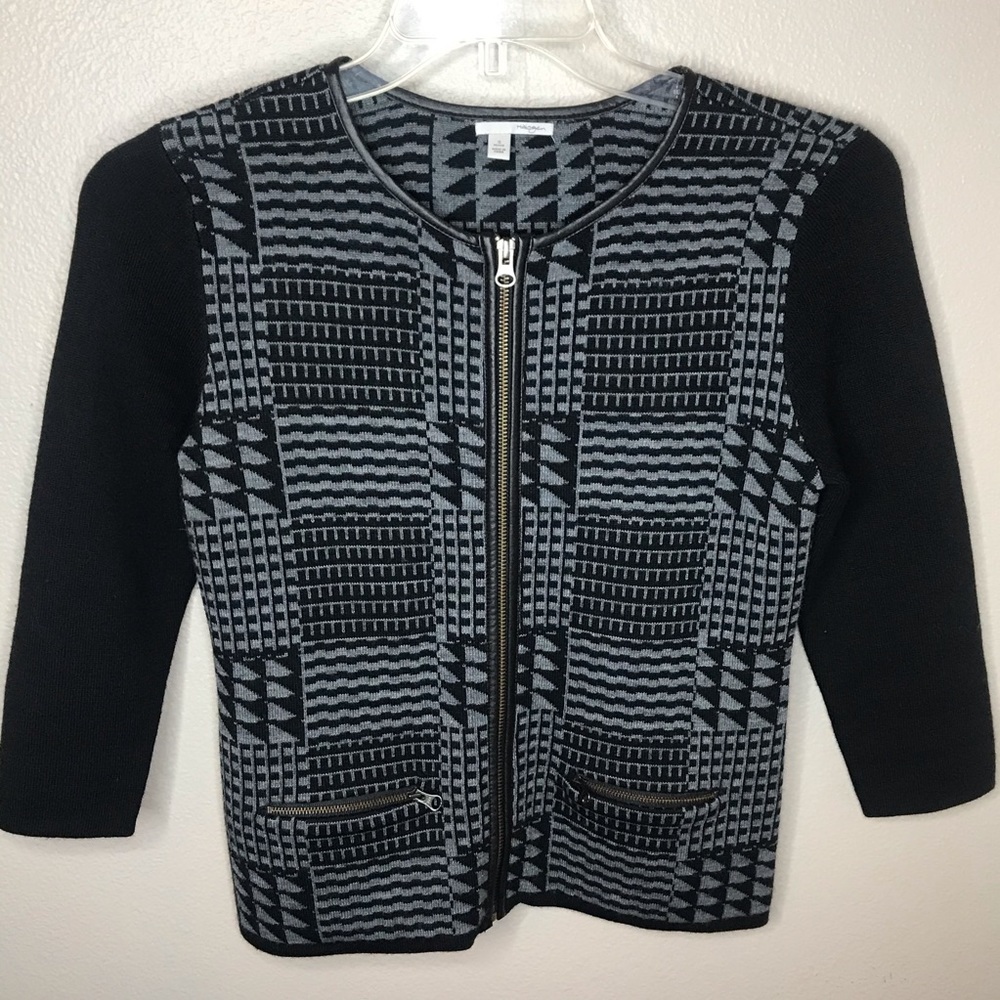 Gently Loved Small Petite Halogen Zip Up Sweater